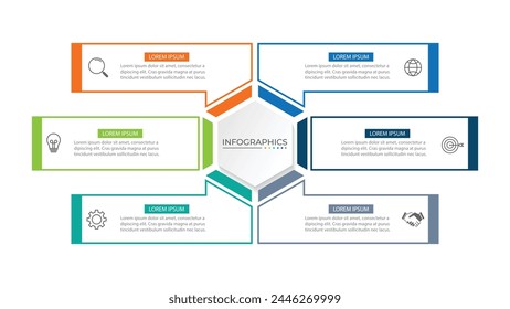 Vector infographic design template with 6 options or steps