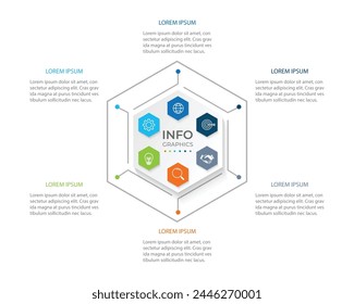 Vector infographic design template with 6 options or steps