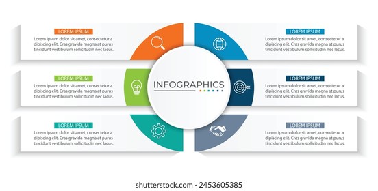 Vector infographic design template with 6 options or steps