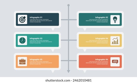 Vector infographic design template with 6 options or steps