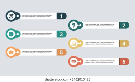 Plantilla de diseño de infografía de Vector con 6 opciones o pasos
