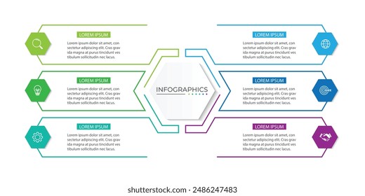 Vector infographic design template with 6 options or steps