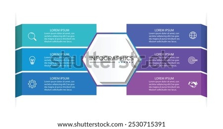Vector infographic design template with 6 options or steps
