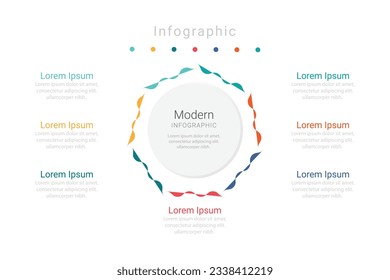 Vector infographic design template with 7 level or steps or options 