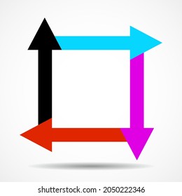 Vector infographic design template with arrows in square