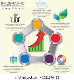 Vector infographic design template. Business concept with 5 options, parts, steps or processes. Creative for infographic.