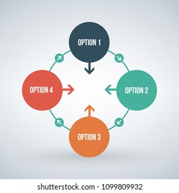 Vector infographic design template. Business concept with 4 options, parts, steps or processes. Can be used for workflow layout, diagram, number options, web design. Data visualization.