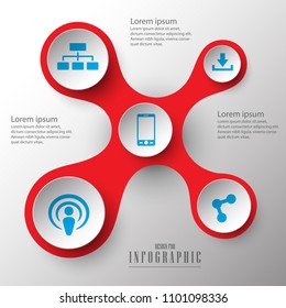 Vector infographic design template. Business concept , parts, steps or processes. Can be used for workflow layout, diagram, number options, web design. Data visualization.