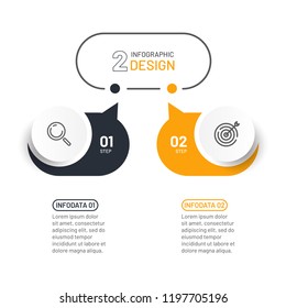 Vector infographic design template. Business concept with 2 options, steps or processes. Can be used for workflow layout, diagram, web design.