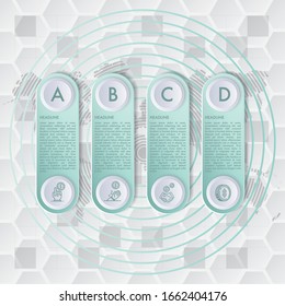 Vector infographic design template. Business concept with 5 options, parts, steps or processes. Can be used for workflow layout, diagram, number options, web design. Data visualization.