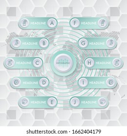 Vector infographic design template. Business concept with 5 options, parts, steps or processes. Can be used for workflow layout, diagram, number options, web design. Data visualization.