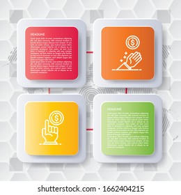 Vector infographic design template. Business concept with 5 options, parts, steps or processes. Can be used for workflow layout, diagram, number options, web design. Data visualization.