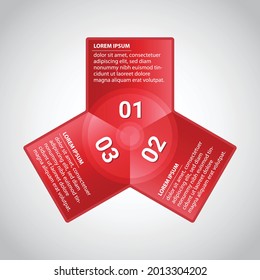 Vector infographic design template. Business concept with 3 options, parts, steps or processes. Data visualization. Vector and illustration.
