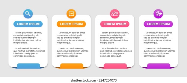 Vector infographic design template. Business flow chart. the sequence of steps arranged horizontally. vector illustration.