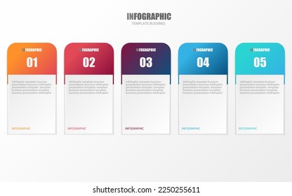 Plantilla de diseño de infografía vectorial para presentación de negocio mostrar los pasos de operación mostrar información general del negocio utilizar relaciones públicas Es un archivo editable Eps10.