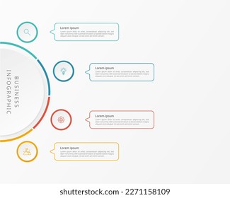 Plantilla de diseño de infografía vectorial. Concepto de negocio con 4 opciones o pasos. Ilustración vectorial.