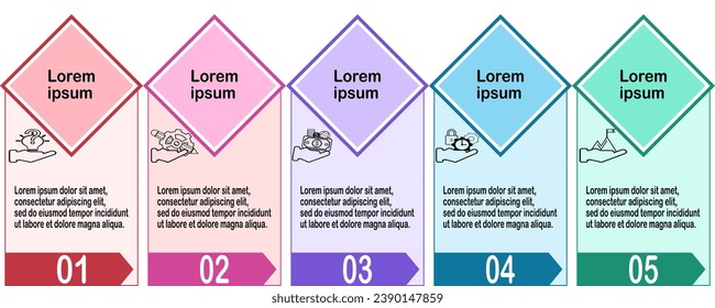 Vector infographic design template for business step or timeline process.Vector illustration.