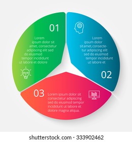 Vector infographic design template. Business concept with 3 options, parts, steps or processes. Can be used for workflow layout, diagram, number options, web design. Data visualization.