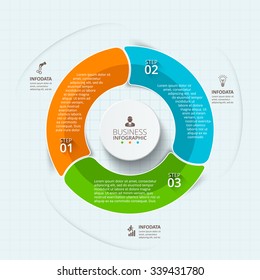 Vector infographic design template. Business concept with 3 options, parts, steps or processes. Can be used for workflow layout, diagram, number options, web design. Data visualization.