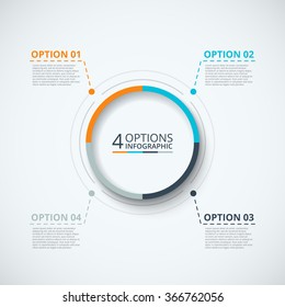 Vector infographic design template. Business concept with 4 options, parts, steps or processes. Can be used for workflow layout, diagram, number options, web design. Data visualization.