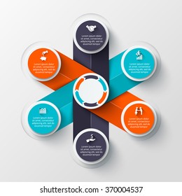 Vector infographic design template. Business concept with options, parts, steps or processes. Can be used for workflow layout, diagram, number options, web design. Data visualization.