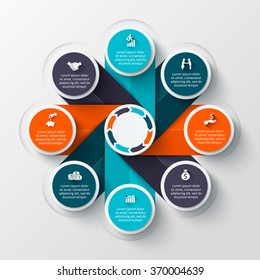 Vector infographic design template. Business concept with options, parts, steps or processes. Can be used for workflow layout, diagram, number options, web design. Data visualization.