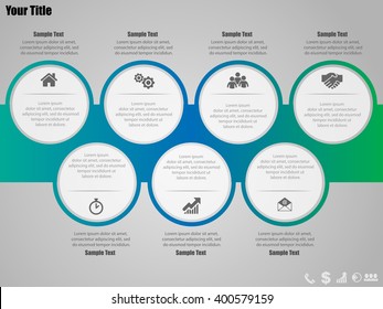 Vector infographic design template with business icons, prototype with step by step solution, timeline, concept for your work, eps 10, modern style of card 