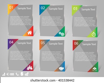 Vector infographic design template with business icons, prototype with step by step solution, concept for your work, eps 10, modern style of card 