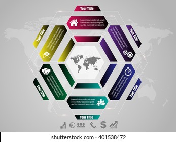 Vector infographic design template with business icons, prototype with step by step solution, concept for your work, eps 10