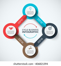 Vector infographic design template. Business concept with 4 options, parts, steps or processes. Can be used for workflow layout, diagram, number options, web design. Data visualization.
