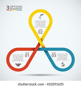 Vector infographic design template. Business concept with 3 options, parts, steps or processes. Can be used for workflow layout, diagram, number options, web design. Data visualization.