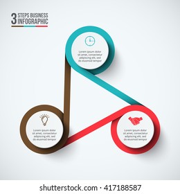 Vector infographic design template. Business concept with 3 options, parts, steps or processes. Can be used for workflow layout, diagram, number options, web design. Data visualization.