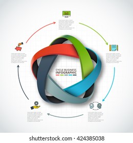 Vector infographic design template. Business concept with 5 options, parts, steps or processes. Can be used for workflow layout, diagram, number options, web design. Data visualization.