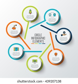 Vector infographic design template. Business concept with 7 options, parts, steps or processes. Can be used for workflow layout, diagram, number options, web design. Data visualization.