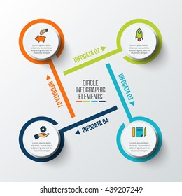 Vector infographic design template. Business concept with 4 options, parts, steps or processes. Can be used for workflow layout, diagram, number options, web design. Data visualization.