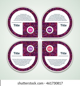 Vector infographic design template. Business concept with 4 options, parts, steps or processes. Can be used for workflow layout, diagram, number options, web design. Data visualization.