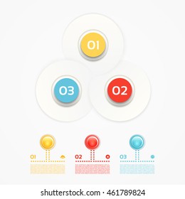 Vector infographic design template. Business concept with 3 options, parts, steps or processes. Can be used for workflow layout, diagram, number options, web design. Data visualization.