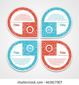 Vector infographic design template. Business concept with 4 options, parts, steps or processes. Can be used for workflow layout, diagram, number options, web design. Data visualization.