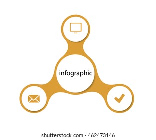 Vector infographic design template. Business concept with four circles parts, steps or processes. Diagram, number options, web design. Data visualization. Step by step