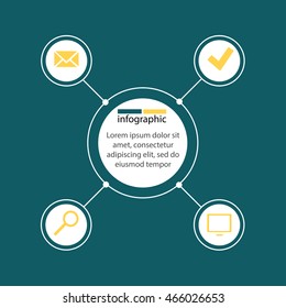 Vector infographic design template. Business concept with four options, parts, steps or processes. Diagram, number options, web design. Data visualization