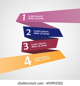 Vector infographic design template. Business concept with four as a rectangle with an area for text options, parts, steps or processes. Diagram, number options, web design. Data visualization