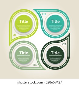 Vector infographic design template. Business concept with 4 options, parts, steps or processes. Can be used for workflow layout, diagram, number options, web.