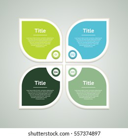 Vector infographic design template. Business concept with 4 options, parts, steps or processes. Can be used for workflow layout, diagram, number options, web design. Data visualization.