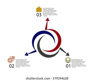 Vector infographic design template. Business concept with 3 options, parts, steps or processes. Can be used for workflow layout, diagram, number options, web design. Data visualization.