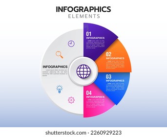 Vector infographic design template, cycle template 4 steps, modern element