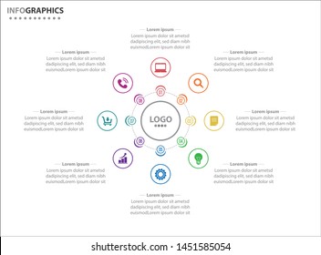 Vector infographic design template. diagram, number options, web design. Data visualization. Business concept with 8 options, parts, steps or processes. Abstract business infographics step options.
