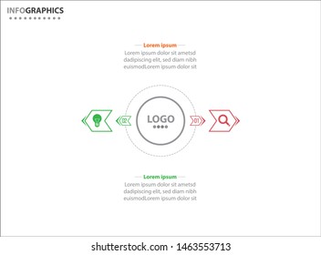 Vector infographic design template. diagram, number options, web design. Data visualization. Business concept with 2 options, parts, steps or processes. Abstract business infographics step options.