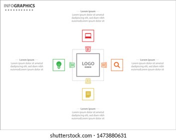 Vector infographic design template. diagram, number options, web design. Data visualization. Business concept with 4 options, parts, steps or processes. Abstract business infographics step options.