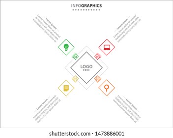 Vector infographic design template. diagram, number options, web design. Data visualization. Business concept with 4 options, parts, steps or processes. Abstract business infographics step options.