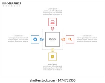 Vector infographic design template. diagram, number options, web design. Data visualization. Business concept with 4 options, parts, steps or processes. Abstract business infographics step options.